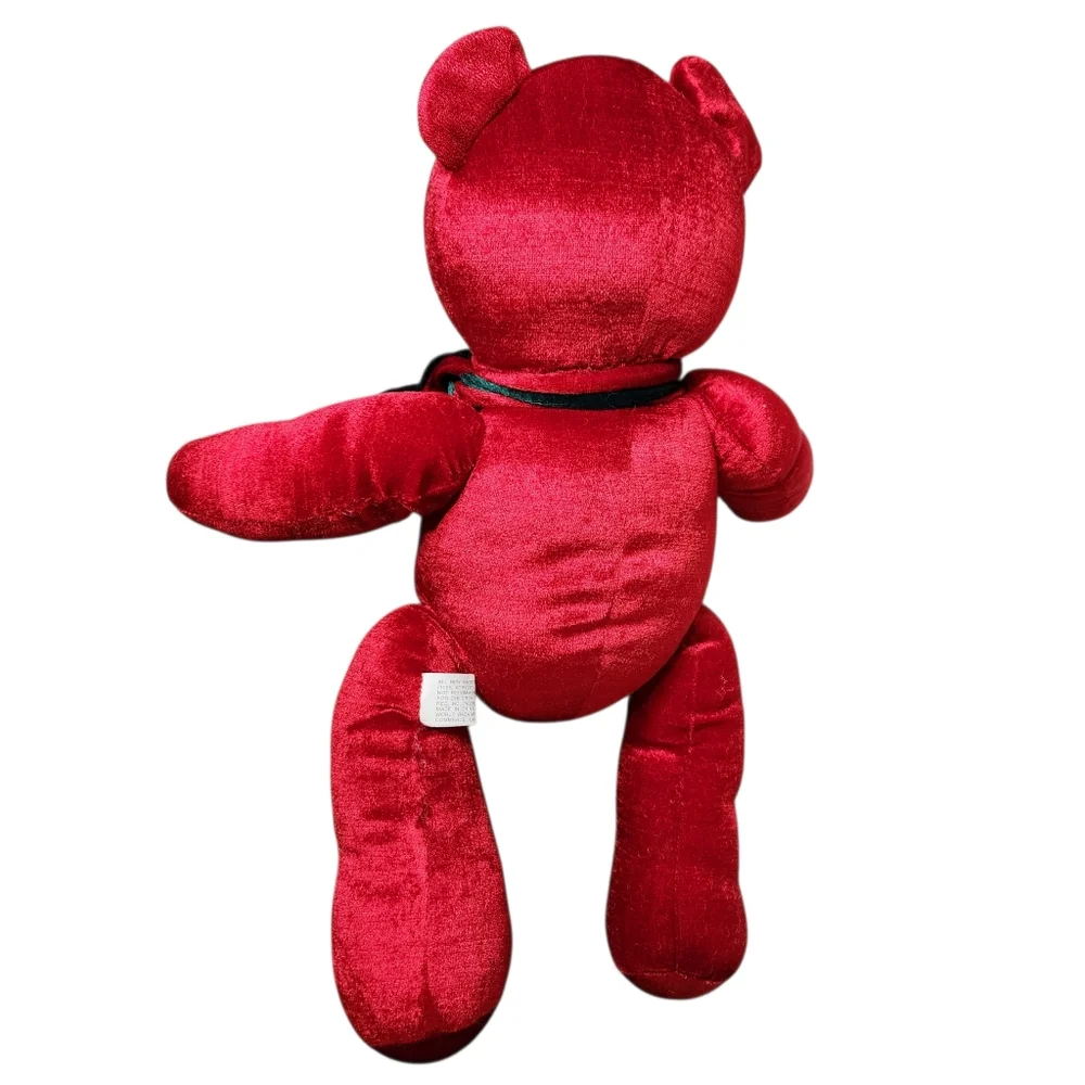 Bears two red & green soft shiny wearing colorful ties toys or gift